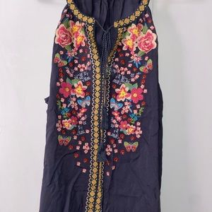 Grey embroidered top